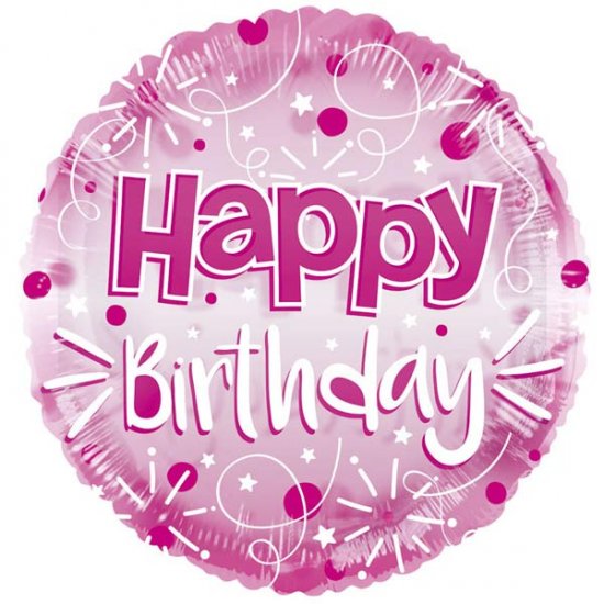 PINK HAPPY BIRTHDAY CLEAR VIEW FOIL