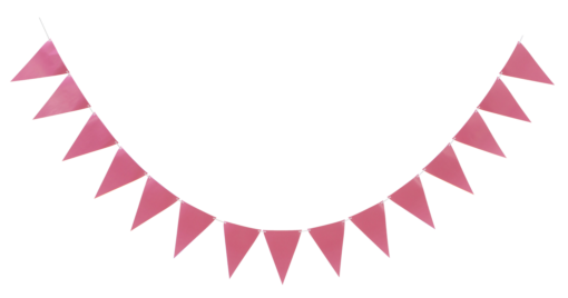 Triangel flaggbanner rosa 3,6m