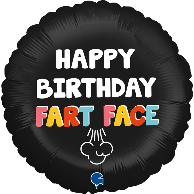 Happy birthday fart face ballong