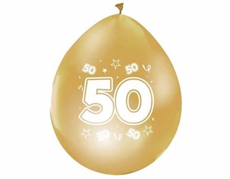 Gull ballonger 50 år 8pk