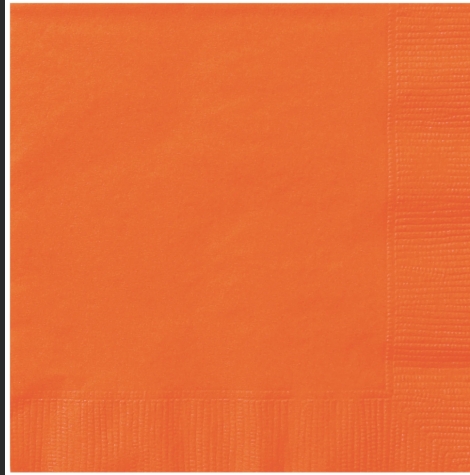 Drikkeservietter orange 20 pk - 25x25cm