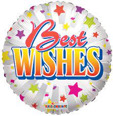Best wishes stars foil balloon 46 cm