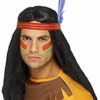 Native indian brave parykk med bånd og fjær