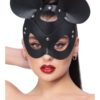 Leather look mouse mask svart