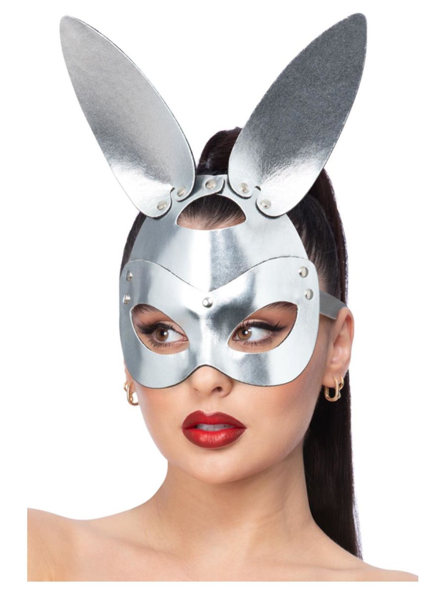 Fever silver mock leather rabbit mask