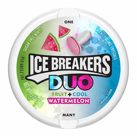 Ice breakers duo watermelon sugar free mints 36g