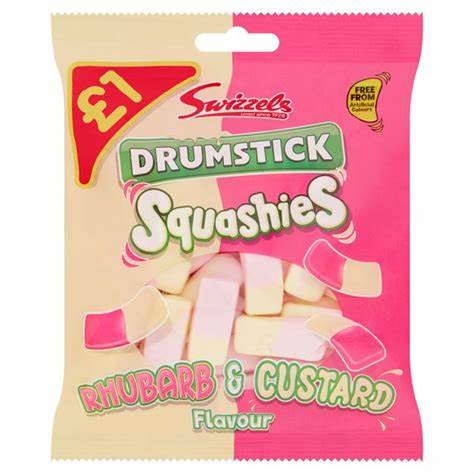 Swizzels drumstick squashies rhubarb & custard