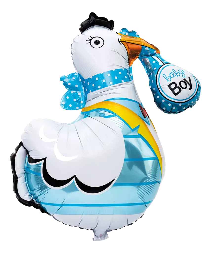 Folieballong Stork blue