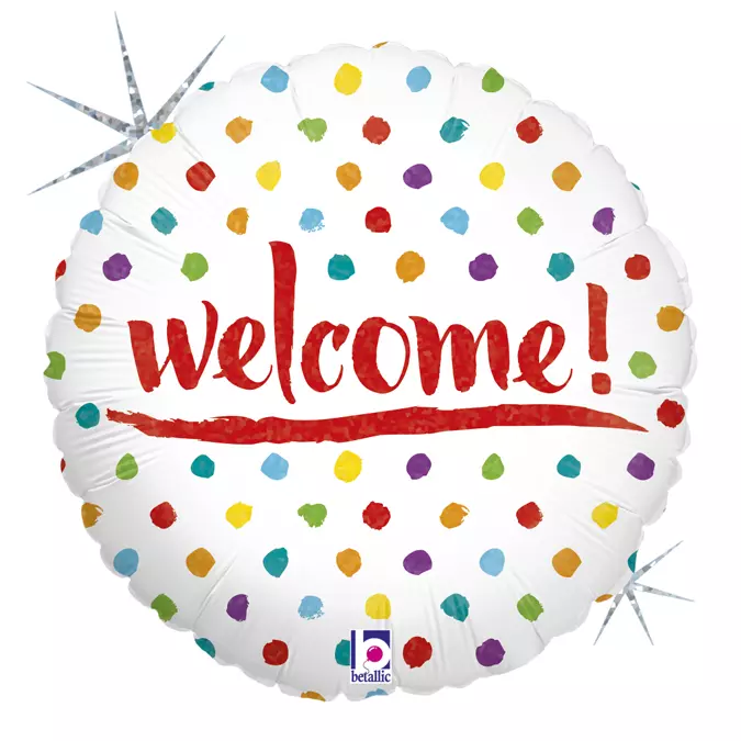 Welcome dots folieballong