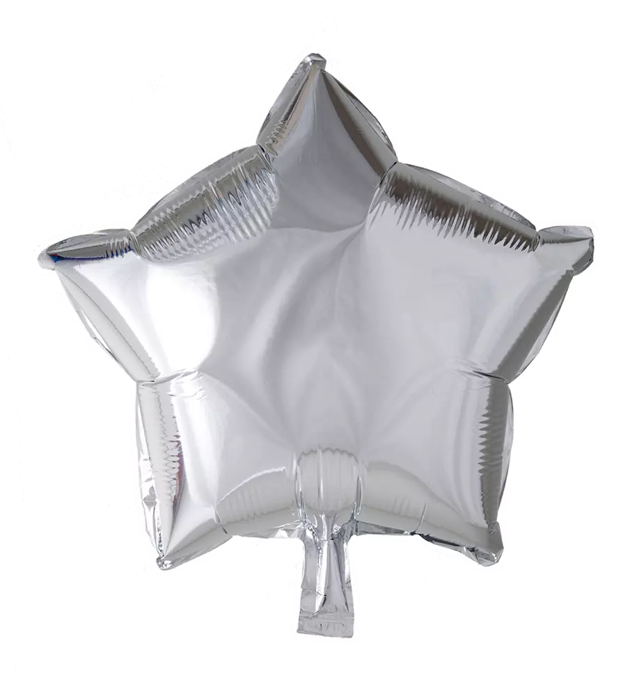 Folieballong Stjerne sølv