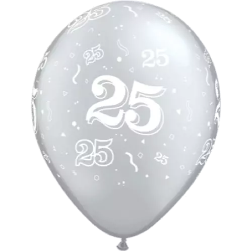 25-around ballonger sølv 6pk