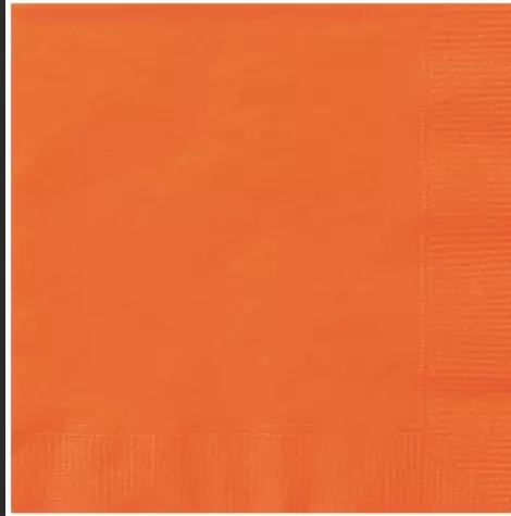 Drikkeservietter orange 20 pk - 25x25cm