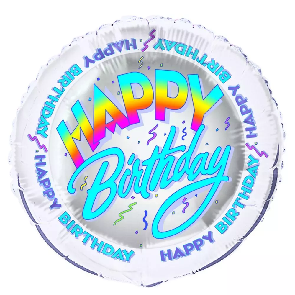 Folie happy birthday blå rainbow