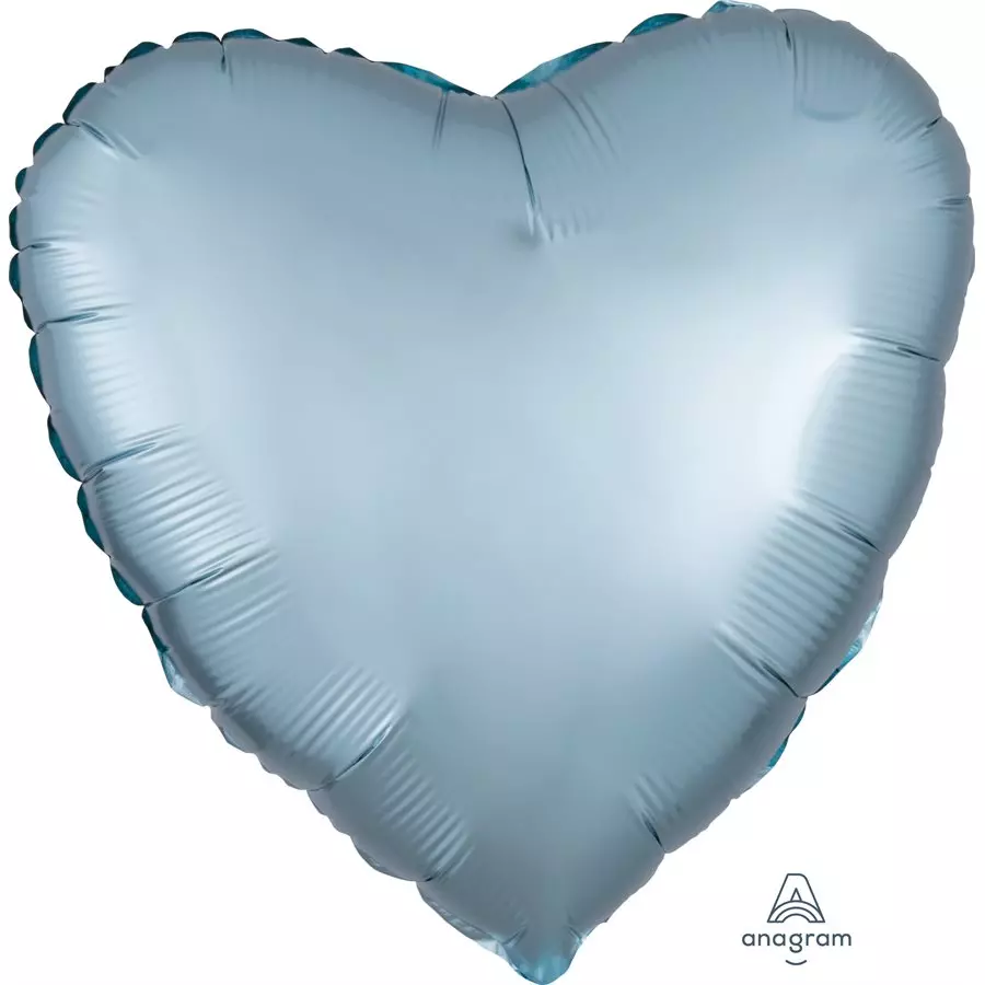 Satin luxe pastel blue heart 43cm