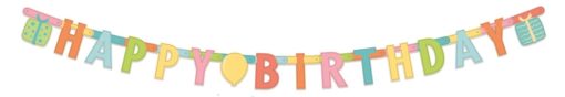 Letterbanner happy birthday kids 1,6m