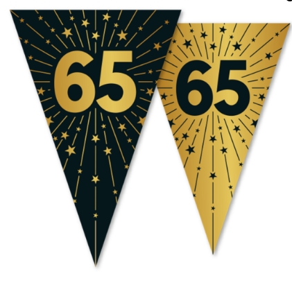 Flaggbanner 65 år golden celebrations 10 meter