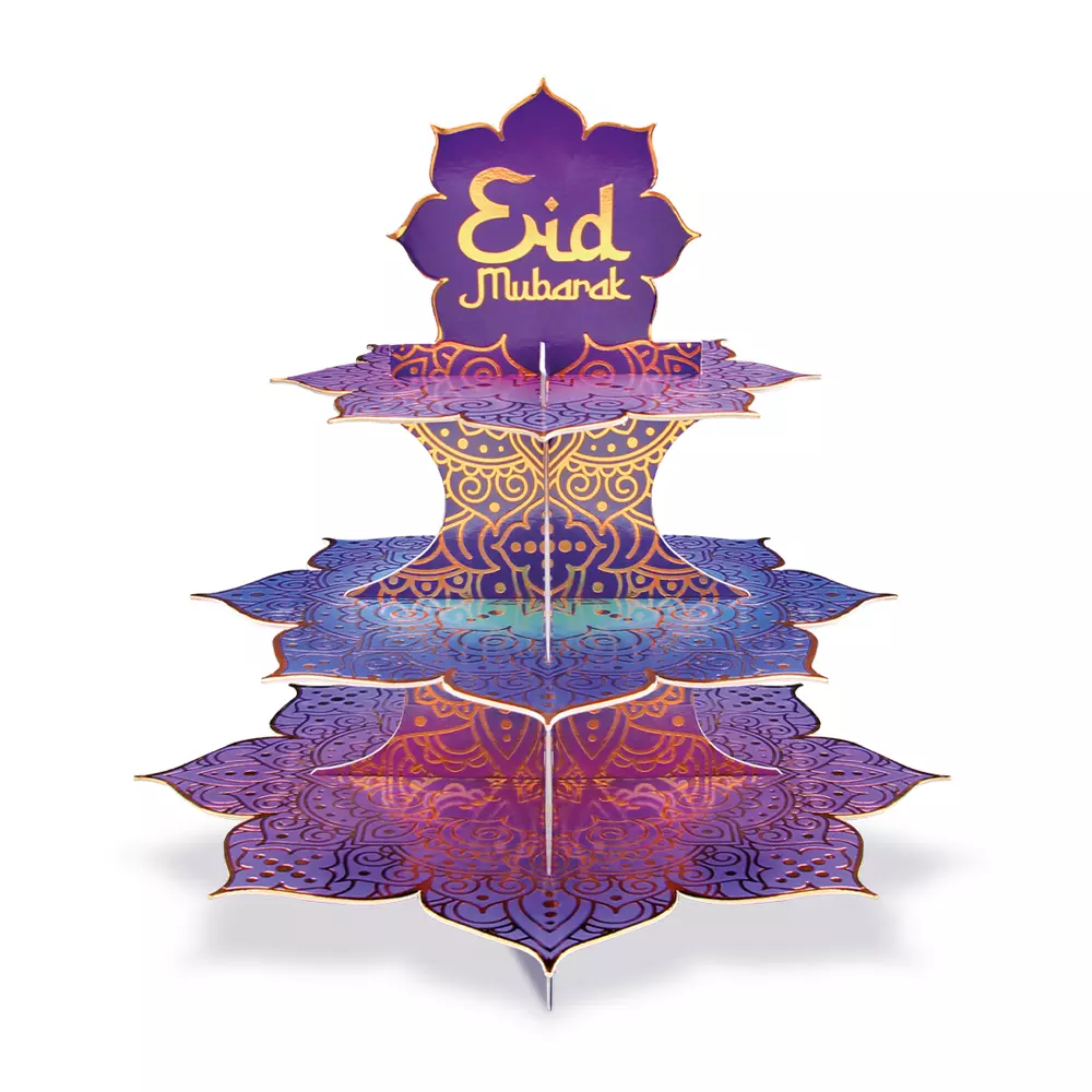 Eid mubarak kakestativ i papp 3 etasjer