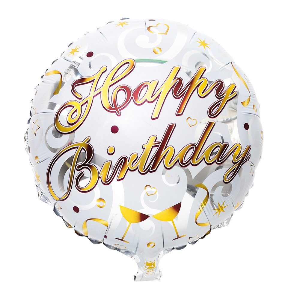 Folieballong gold happy birthday