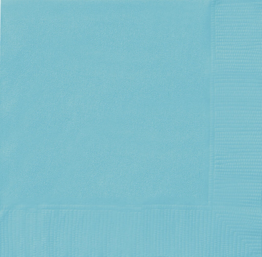 Drikkeservietter turkis 20 pk - 25x25cm