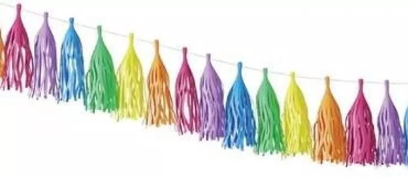 Tassel garland DIY multicoloured 3m