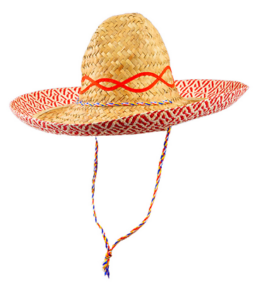 Mexikansk sombrero rød kant
