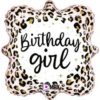 Satin leopard Bday girl ballong