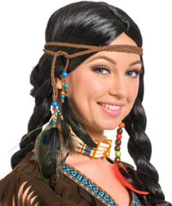 Indianer hodebånd med fjærpynt