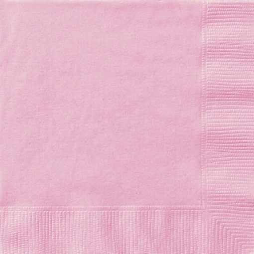 20 Lunchservietter ensfarget lys rosa- 33x33cm