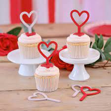Hjerte cupcaketoppers i tre 6pk