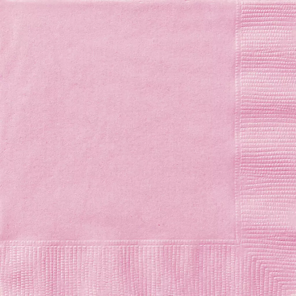 20 Lunchservietter ensfarget lys rosa- 33x33cm