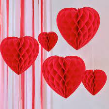 Hanging heart decorations 5 pk
