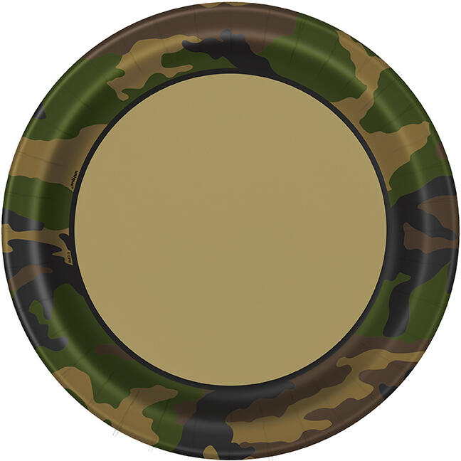 Militærkamuflasje fat 23cm 8pk