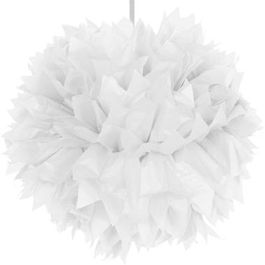 Pom-poms dekorball hvit 30cm