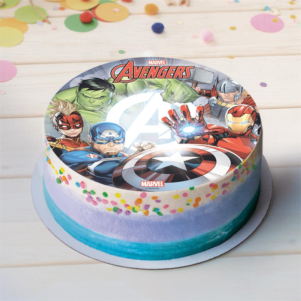 Avengers spiselig kakeskilt 20 cm