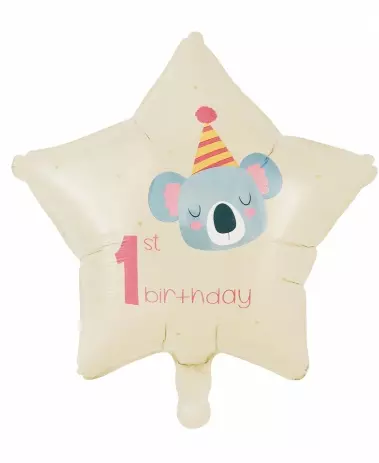 Folieballong First birthday red