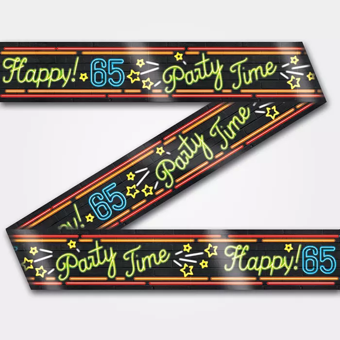 Neon warning 65 party tape 12 m