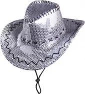 Cowboyhatt sølv paljetter