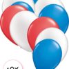 Rød/hvit/blå ballonger 10 pk