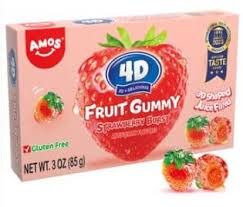 AMOS 4D FRUIT GUMMY STRAWBERRY BURST THEATER BOX 85g