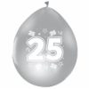 Sølv ballonger 25 år 8pk