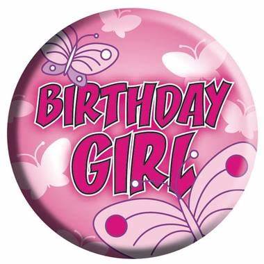 Birthday girl button