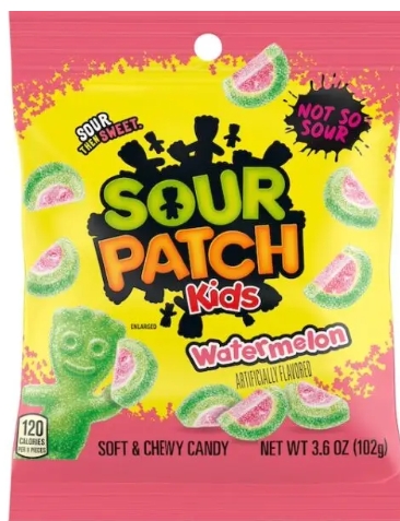 SOUR PATCH KIDS WATERMELON PEG BAG 102g