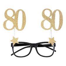 80 års gold glitter briller