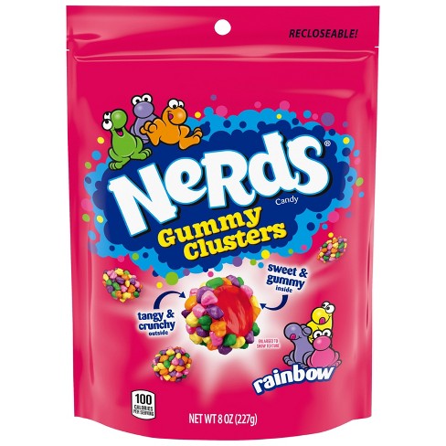 Nerds gummy clusters rainbow peg bag 226g