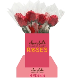 Chocolate flavour candy roses