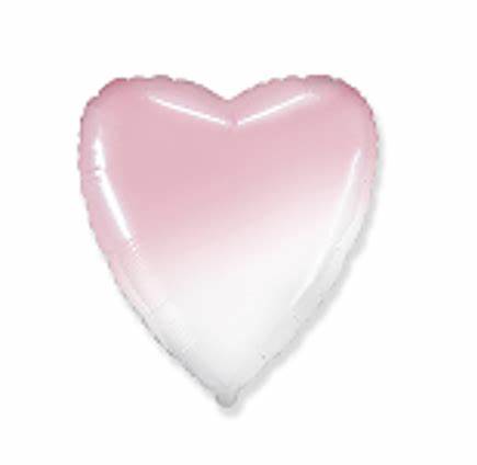 Folie Ballong 18" Heart (white-pink gradient) 46cm