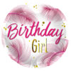 Birthday girl feathers folieballong