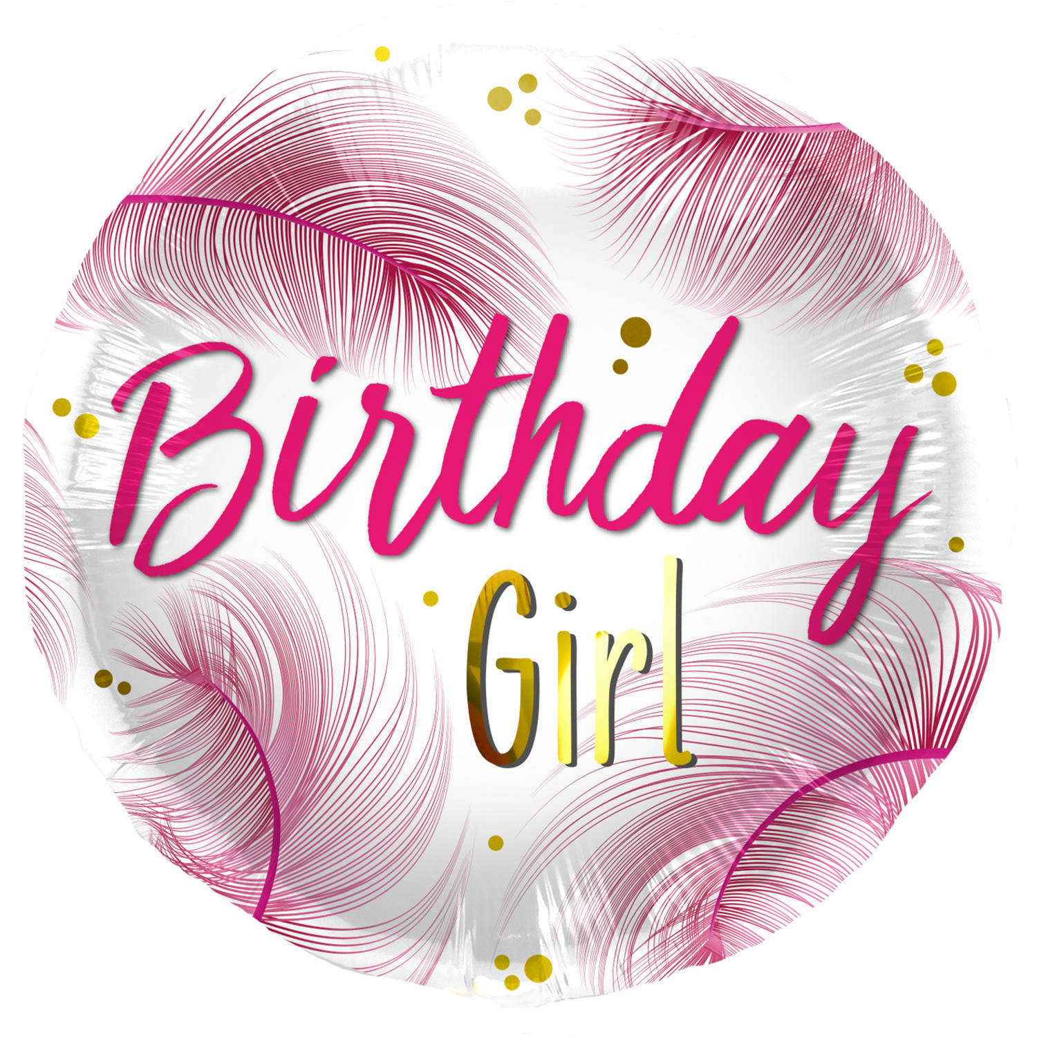 Birthday girl feathers folieballong