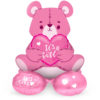 Folieballong med base Bear ‘It’s a Girl’ pink – 61 cm