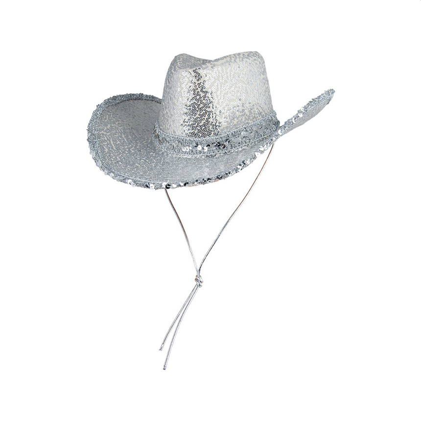 Cowboyhatt silver sequin